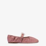 SVEVA PLISSE BUCKLE BALLET FLAT