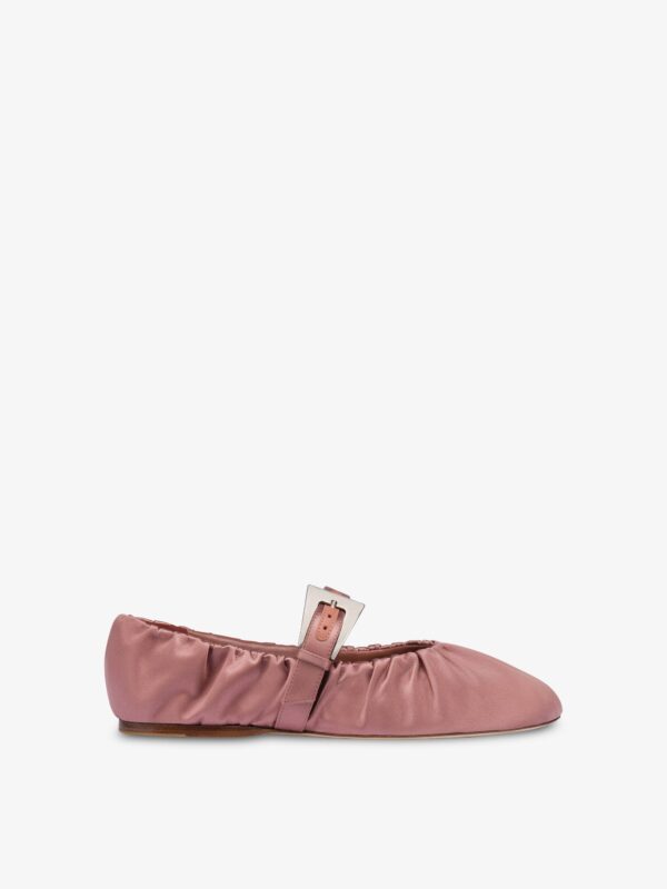 SVEVA PLISSE BUCKLE BALLET FLAT