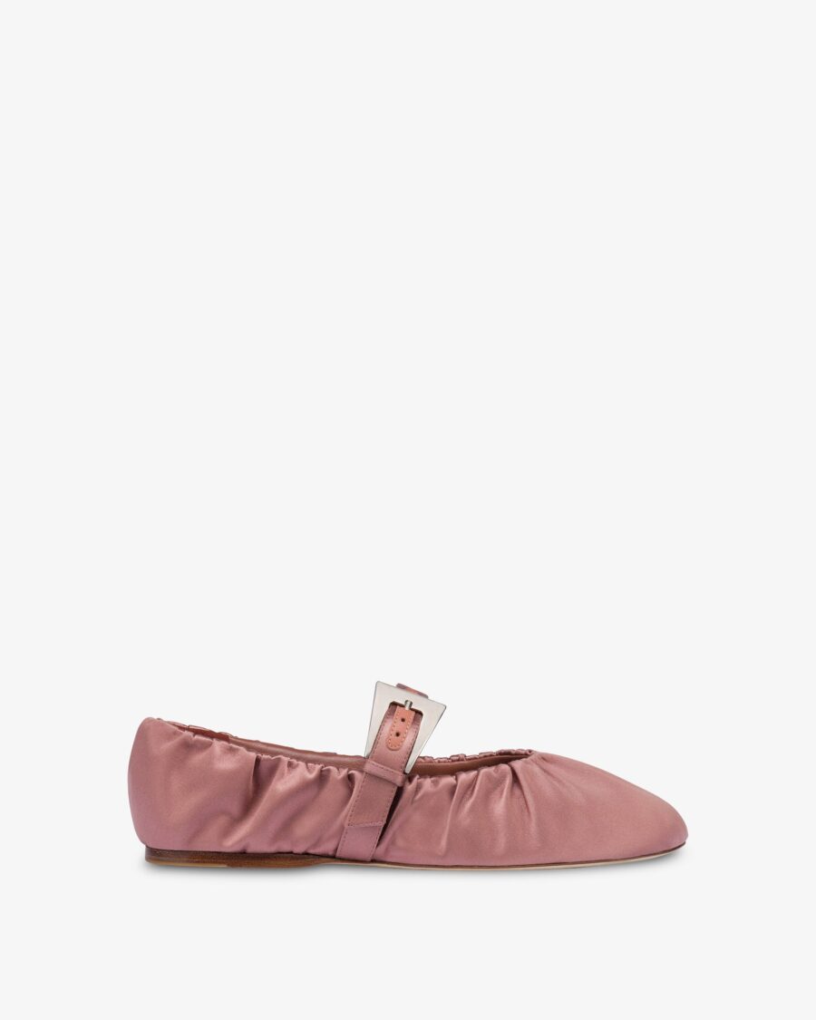 SVEVA PLISSE BUCKLE BALLET FLAT