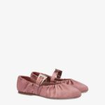 SVEVA PLISSE BUCKLE BALLET FLAT