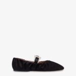 SVEVA PLISSE BUCKLE BALLET FLAT