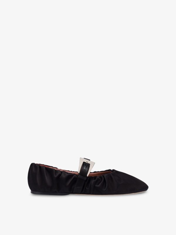 SVEVA PLISSE BUCKLE BALLET FLAT