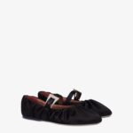 SVEVA PLISSE BUCKLE BALLET FLAT