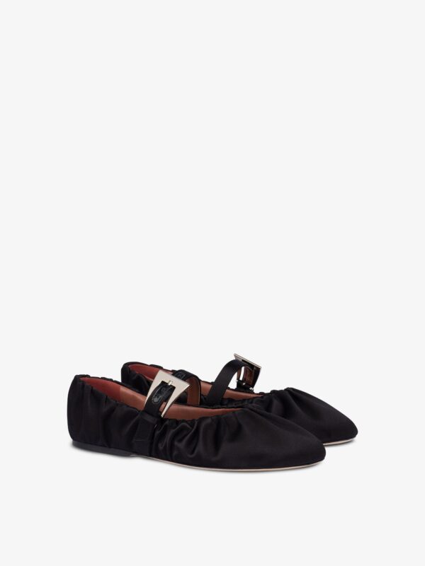 SVEVA PLISSE BUCKLE BALLET FLAT