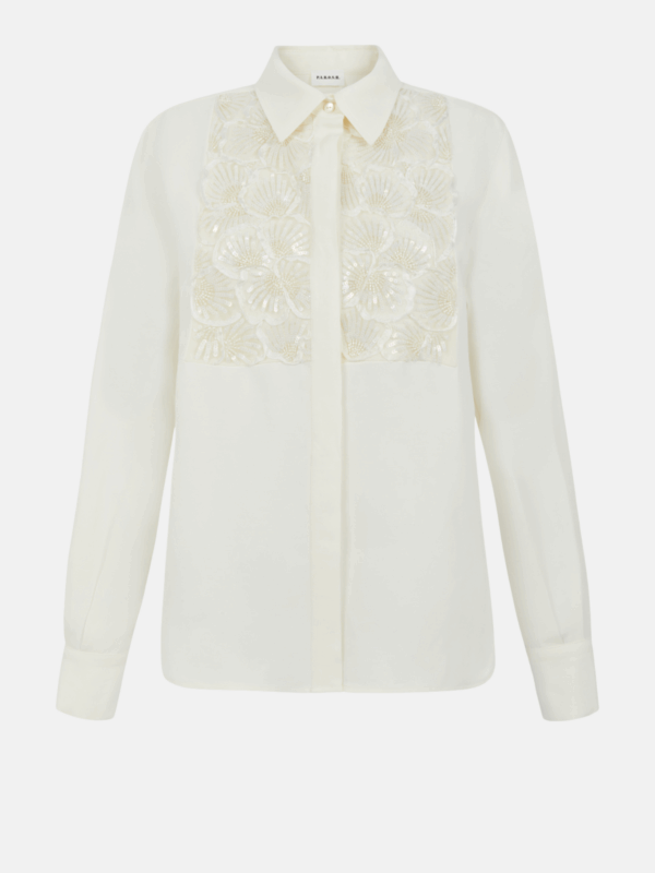 BEADED SHIRT WITH PLASTRON