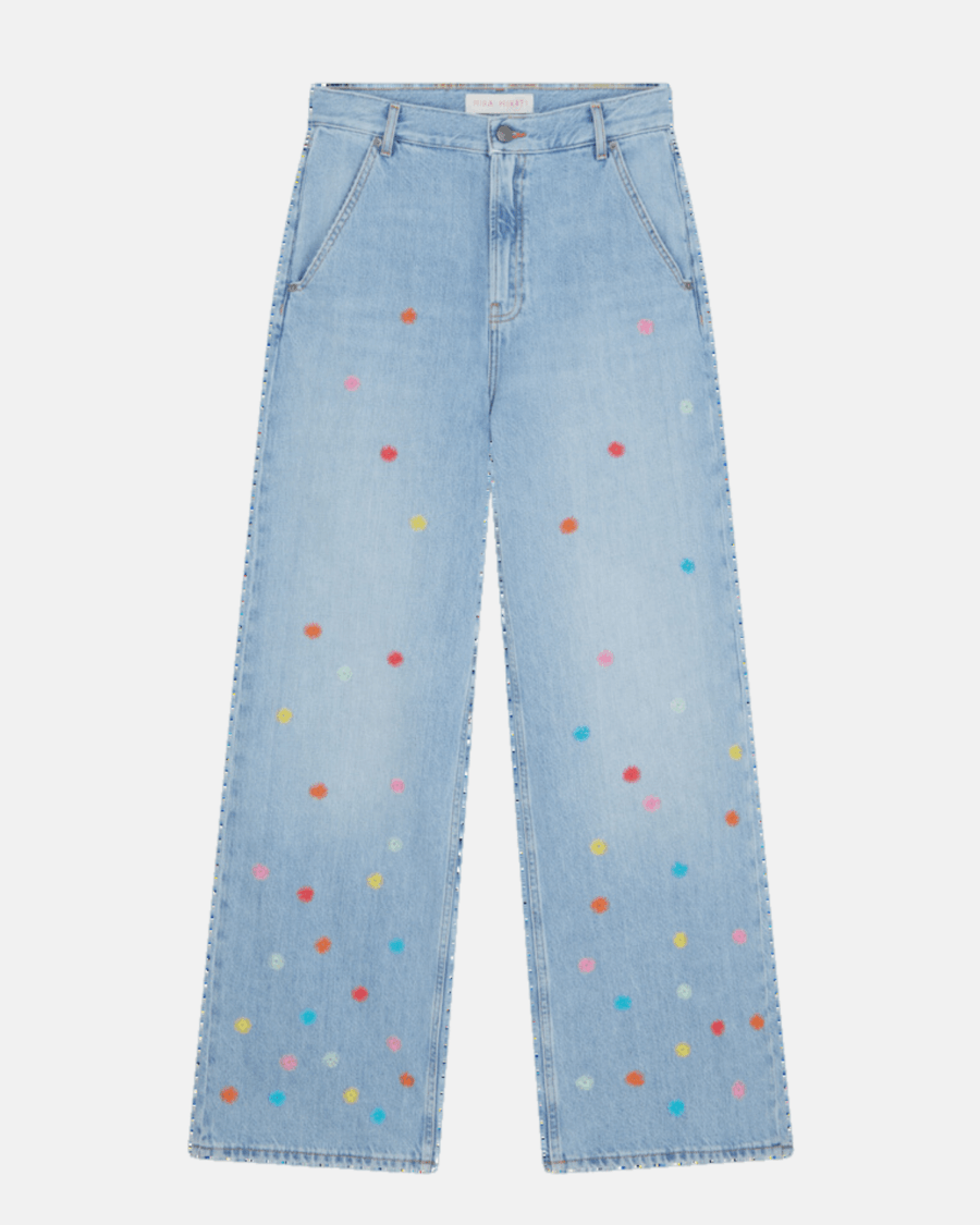 EMBROIDERED STRAIGHT JEANS