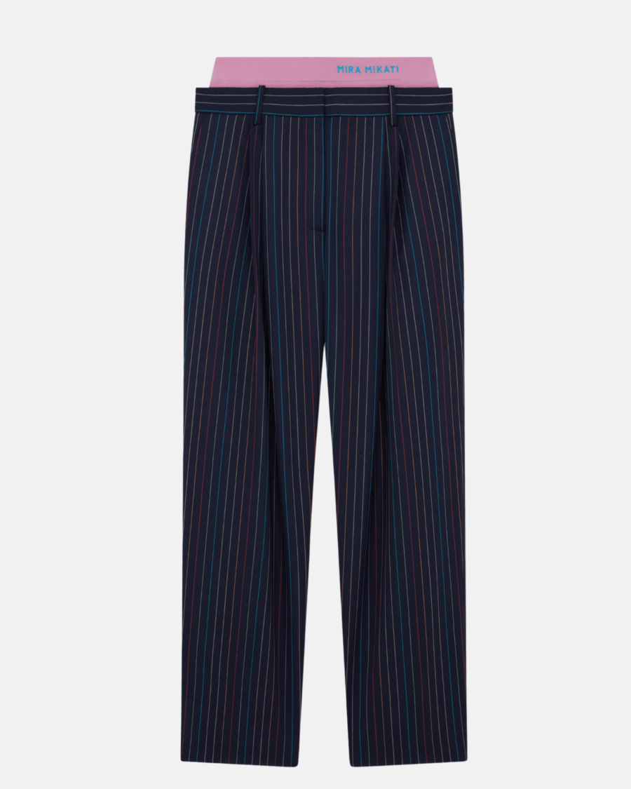 PANTS WITH DETACHABLE KNITTED BAND