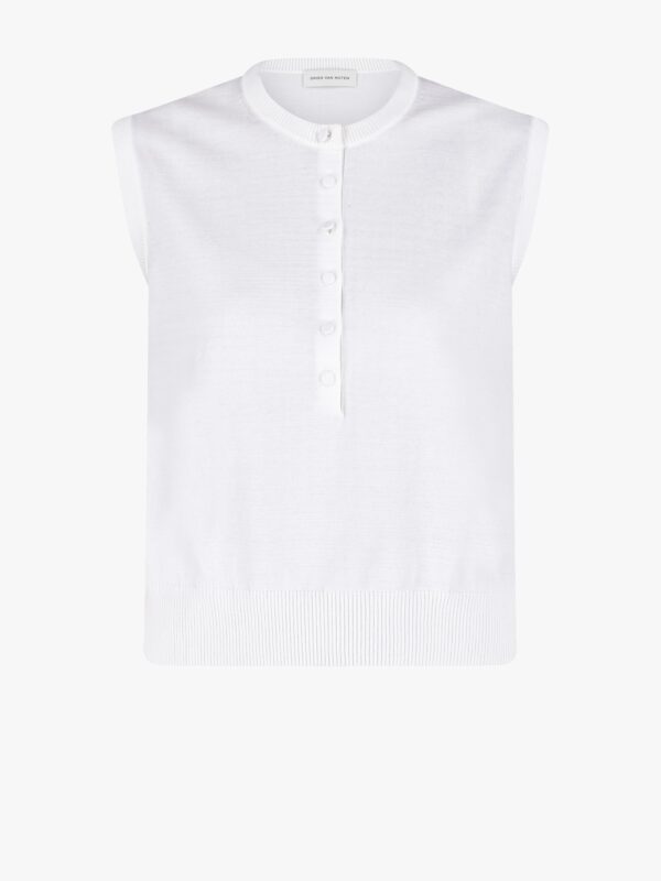 KNITTED SLEEVELESS CARDIGAN