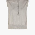 KNITTED SLEEVELESS CARDIGAN