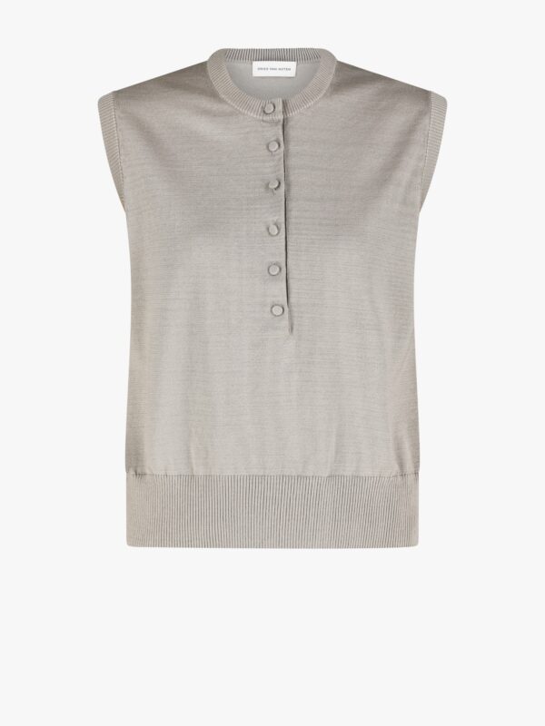 KNITTED SLEEVELESS CARDIGAN