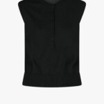 KNITTED SLEEVELESS CARDIGAN