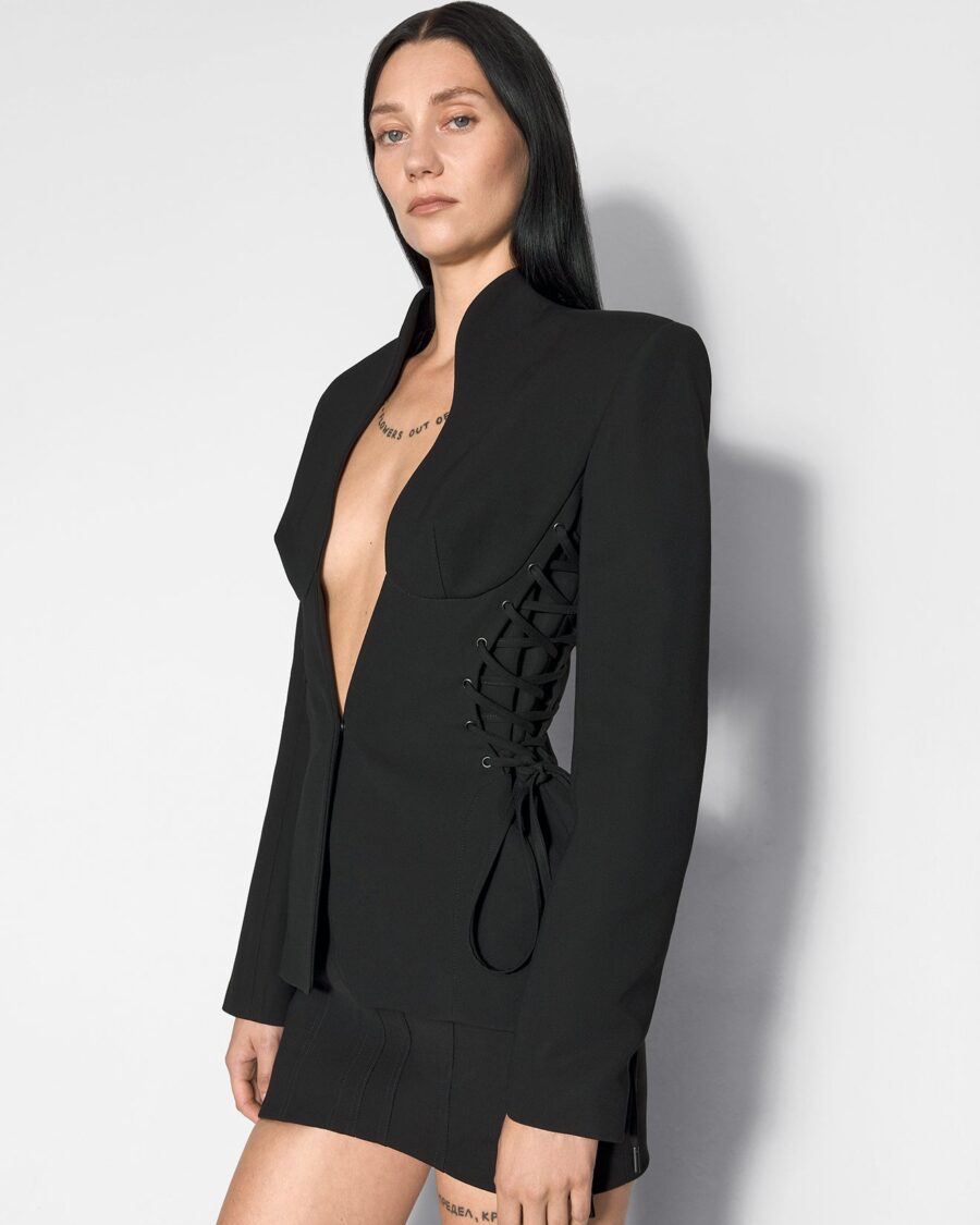 SCULPTURAL LACED BLAZER