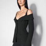 SCULPTURAL OFF SHOULDER JACKET