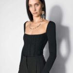 BONING DETAIL KNIT TOP