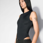 SLEEVELESS BODYSUIT WITH LOGO