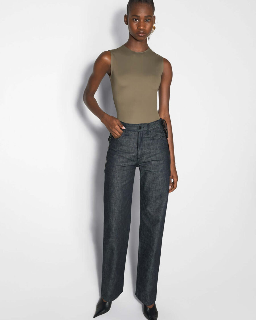 SLEEVELESS BODYSUIT WITH LOGO
