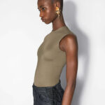 SLEEVELESS BODYSUIT WITH LOGO