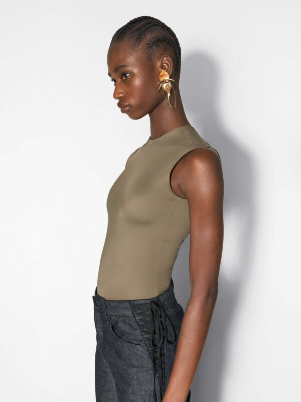 SLEEVELESS BODYSUIT WITH LOGO