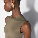 SLEEVELESS BODYSUIT WITH LOGO