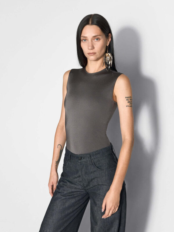 SLEEVELESS BODYSUIT WITH LOGO