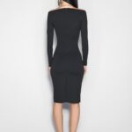 ILLUSION NECKLINE MIDI DRESS