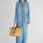 DENIM LACE DETAILED SHIRT