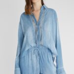 DENIM LACE DETAILED SHIRT