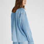 DENIM LACE DETAILED SHIRT