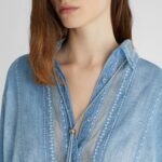 DENIM LACE DETAILED SHIRT