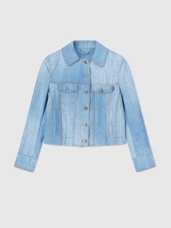 DENIM JACKET WITH SUEDE DETAILS