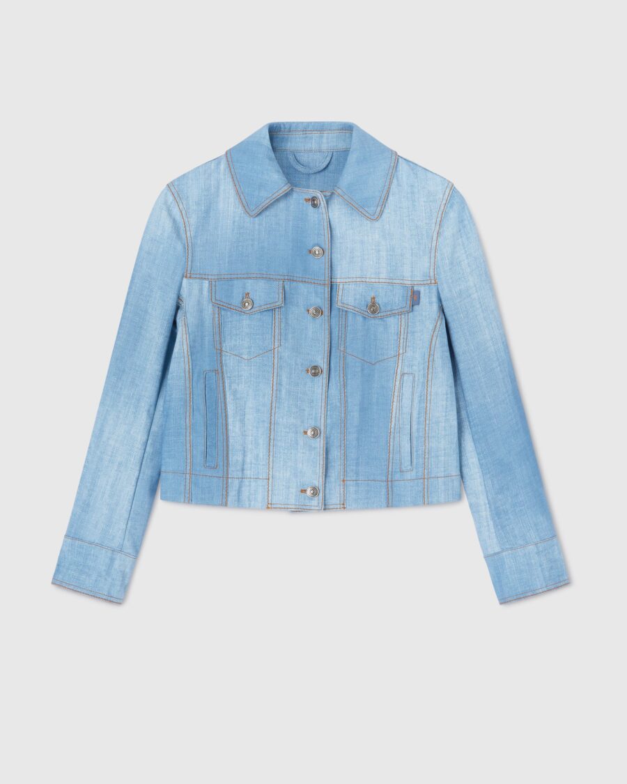 DENIM JACKET WITH SUEDE DETAILS