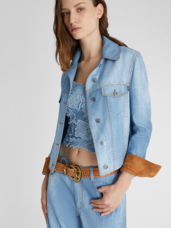 DENIM JACKET WITH SUEDE DETAILS