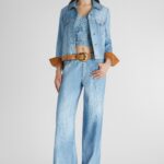 DENIM JACKET WITH SUEDE DETAILS