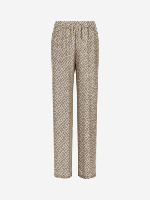 TROUSERS IN ICONIC PRINT SILK