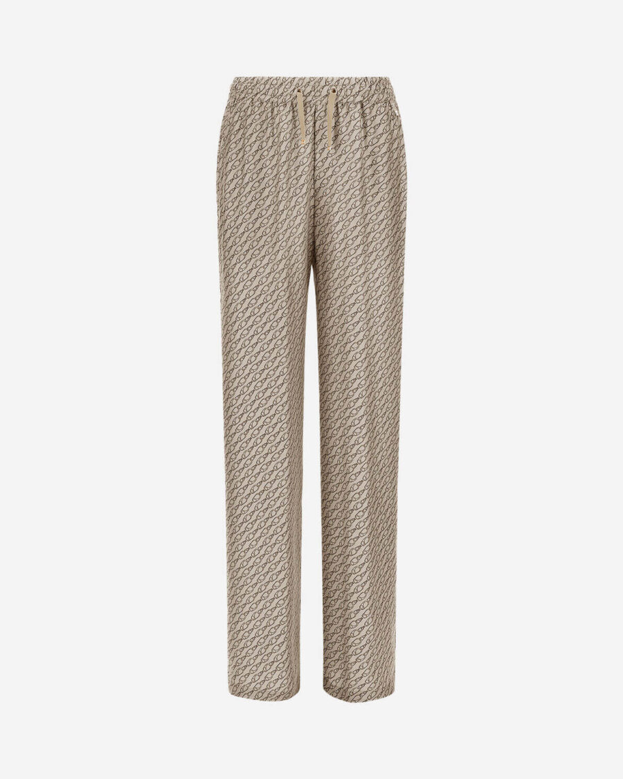 TROUSERS IN ICONIC PRINT SILK