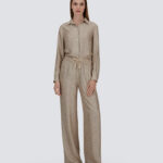 TROUSERS IN ICONIC PRINT SILK