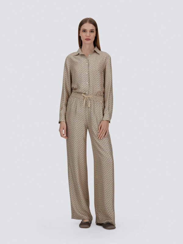 TROUSERS IN ICONIC PRINT SILK