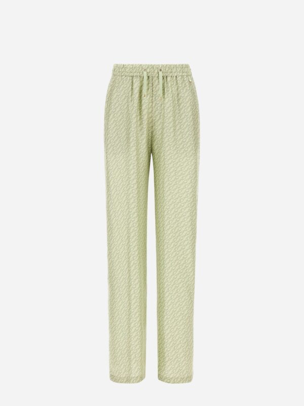 TROUSERS IN ICONIC PRINT SILK