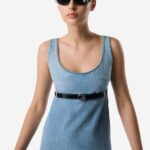 BELTED DENIM DRESS