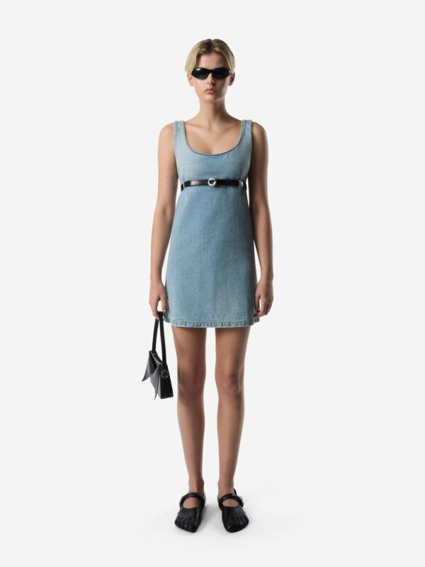 BELTED DENIM DRESS