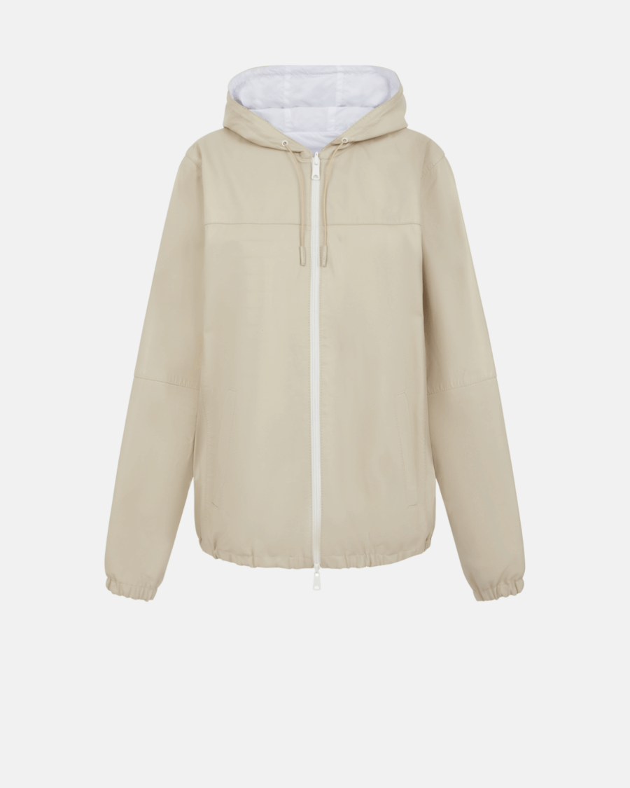 REVERSIBLE LEATHER BOMBER