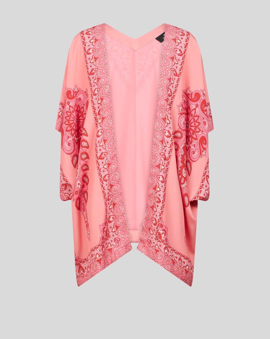KESA ROBE WITH TONAL PLACED PRINTS