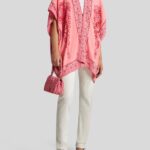 KESA ROBE WITH TONAL PLACED PRINTS