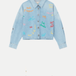 EMBROIDERED BUBBLE DENIM SHIRT