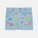 BEADED DENIM SKIRT