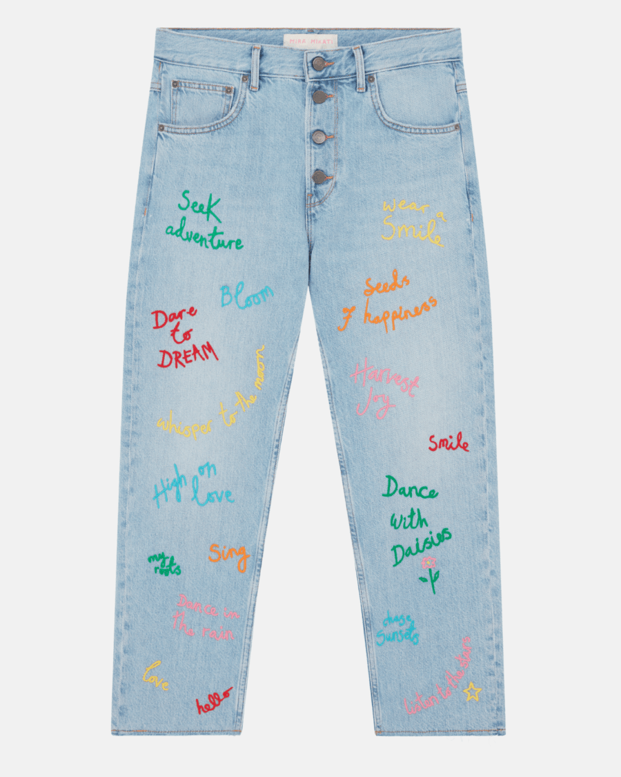 EMBROIDERED DENIM