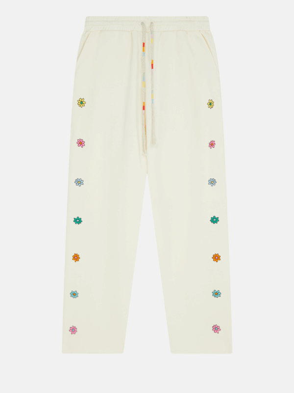 EMBROIDERED FLOWER JOGGERS