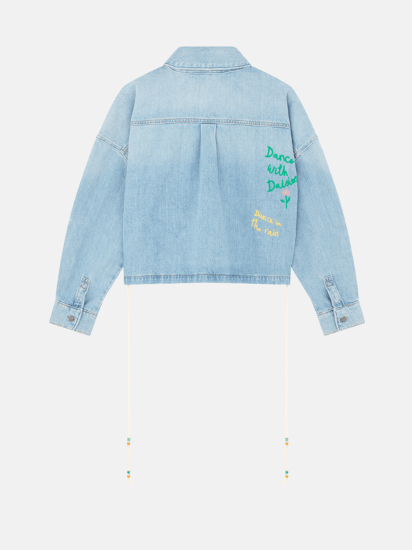 EMBROIDERED BUBBLE DENIM SHIRT