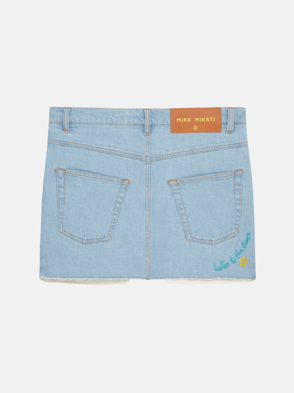 BEADED DENIM SKIRT