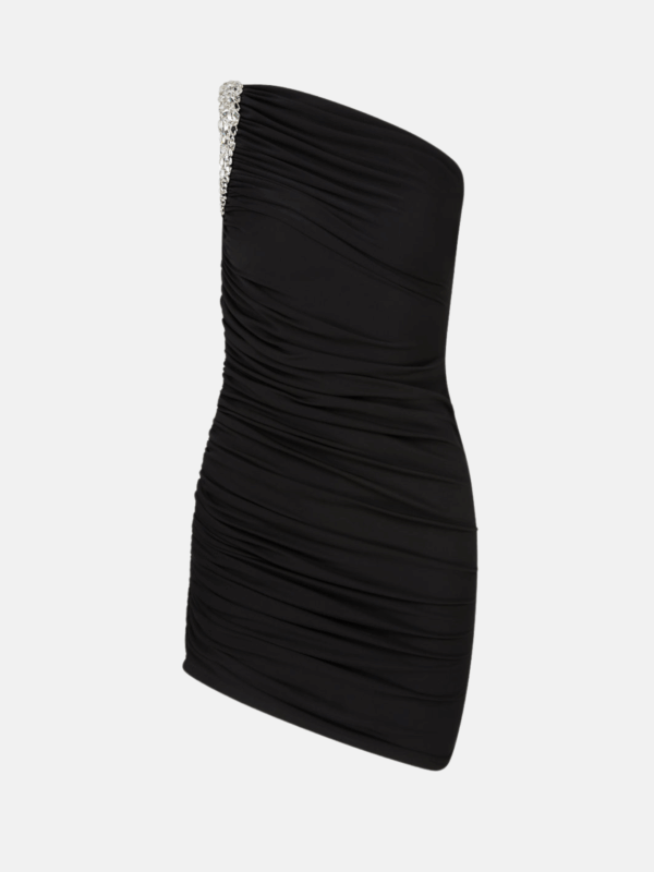 CRYSTAL CLAW DRAPED MINI DRESS